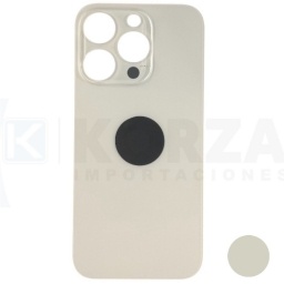 Tapa Trasera Iphone 15 PRO BLANCO TITANIO S Lens con Sticker