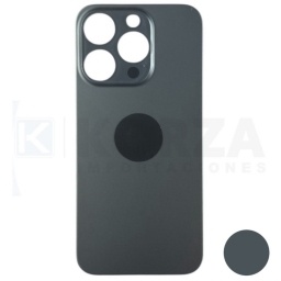Tapa Trasera Iphone 15 PRO TITANIO  Negro SLens y con Sticker