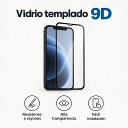 Vidrio templado Samsung A14 9D borde negro